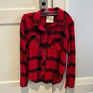 Red and black Abercrombie and fitch flannel. Great condition